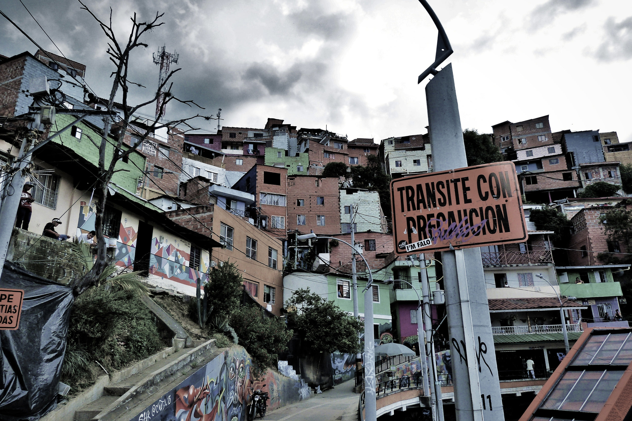 San Javier barrio, caution sign, 2:3 - high res.jpg