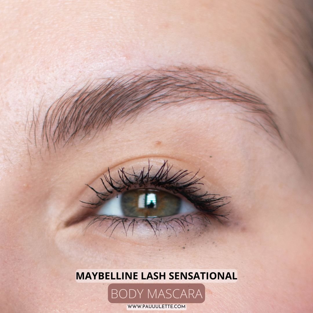 Résultat sur mes cils du Mascara Body Lash Sensational de Maybelline quelques heures après l'application