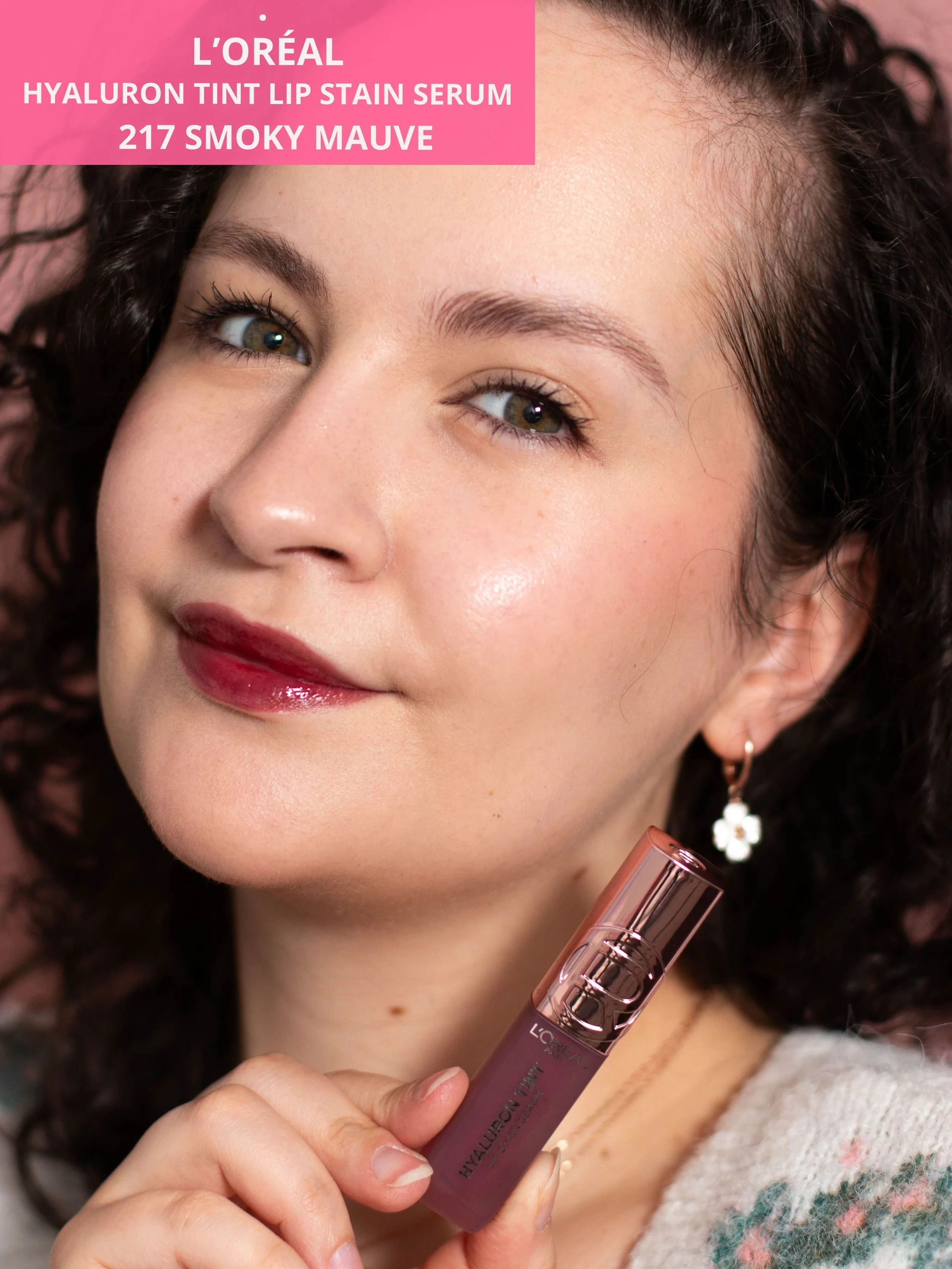 Rendu sur les lèvres, à l’application du Hyaluron Tint 217 Smoky Mauve