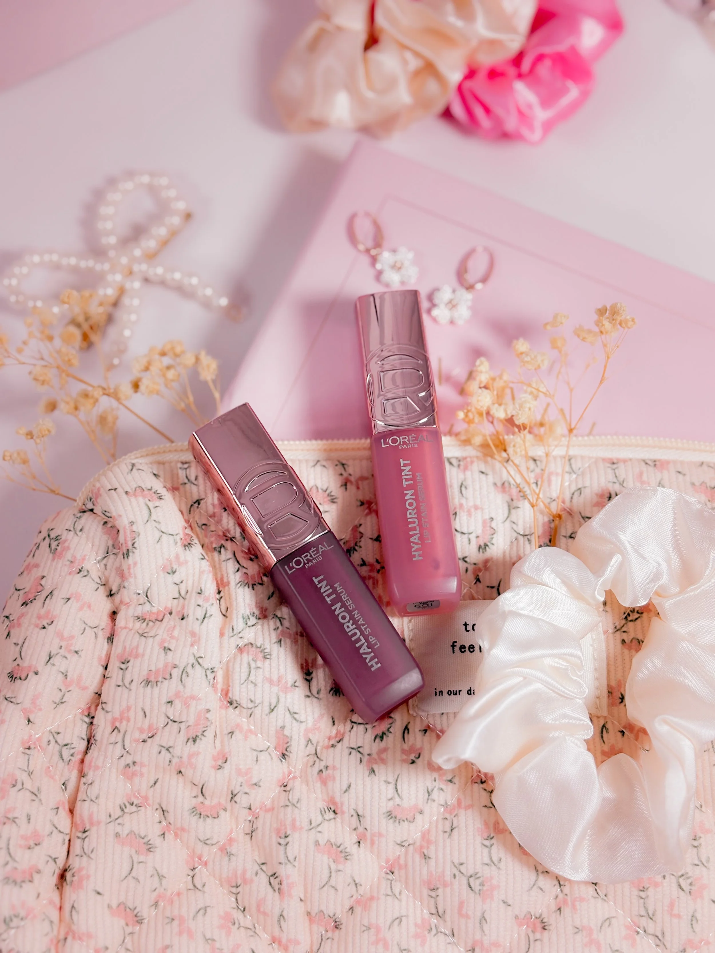 Hyaluron Tint Lip Stain Serum, vue d'ensemble des teinte 601 Worth It et 217 Somky Mauve