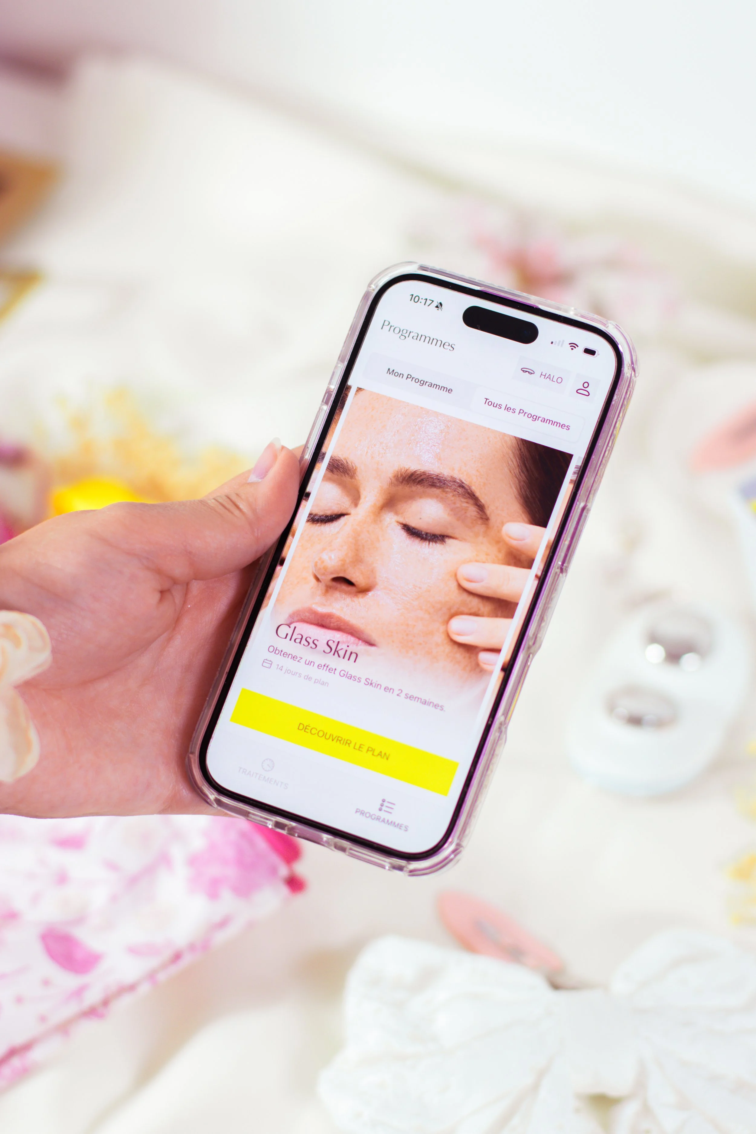 Zoom sur le programme "Glass Skin" disponible sur l'application Ziip Beauty