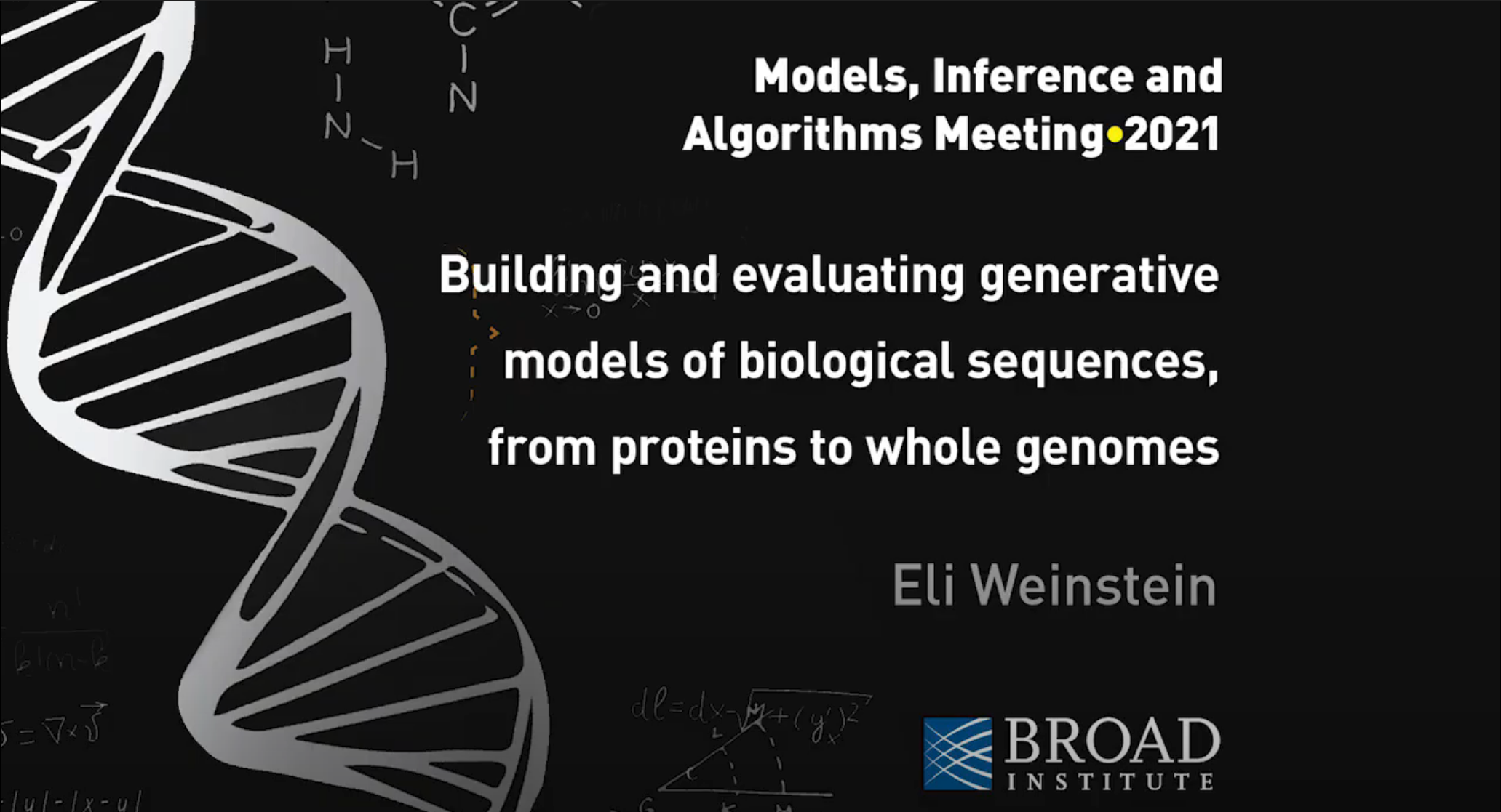 MIA: Eli Weinstein—Building and evaluating generative models of biological sequences, from proteins to whole genomes