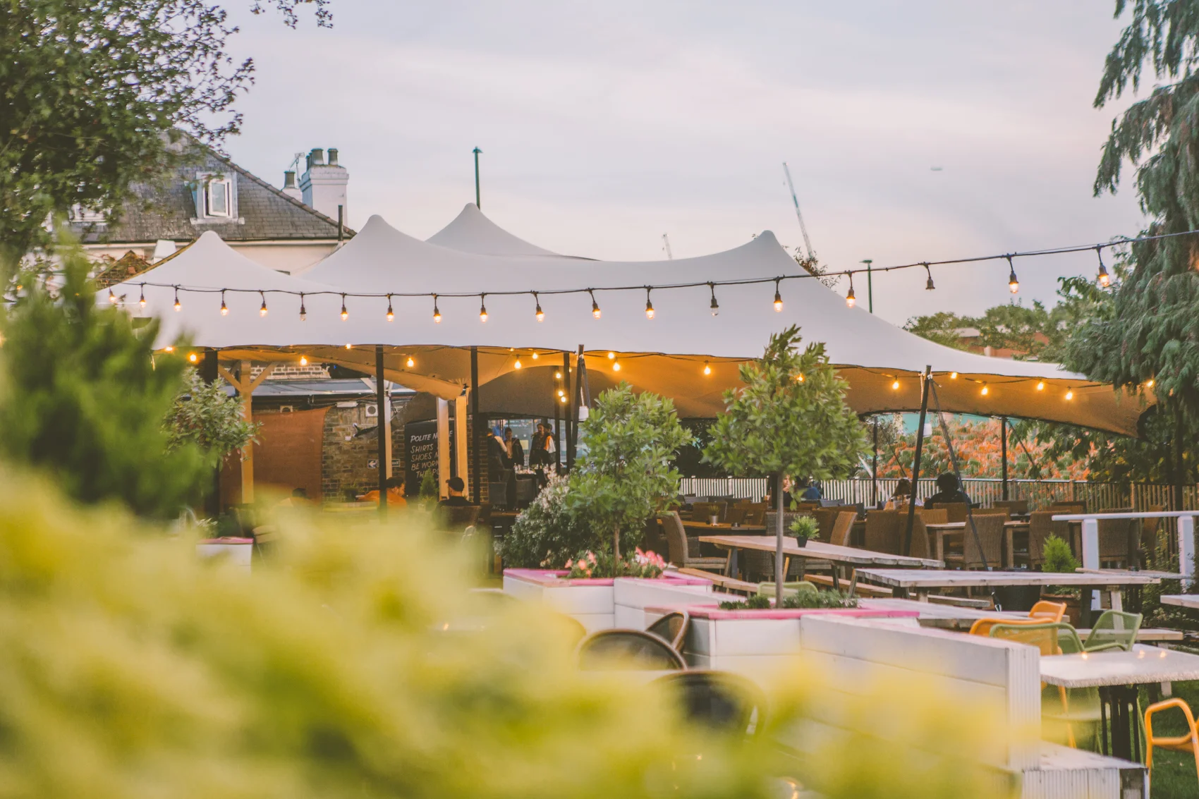 Grand Junction Arms Acton pub garden stretch tent