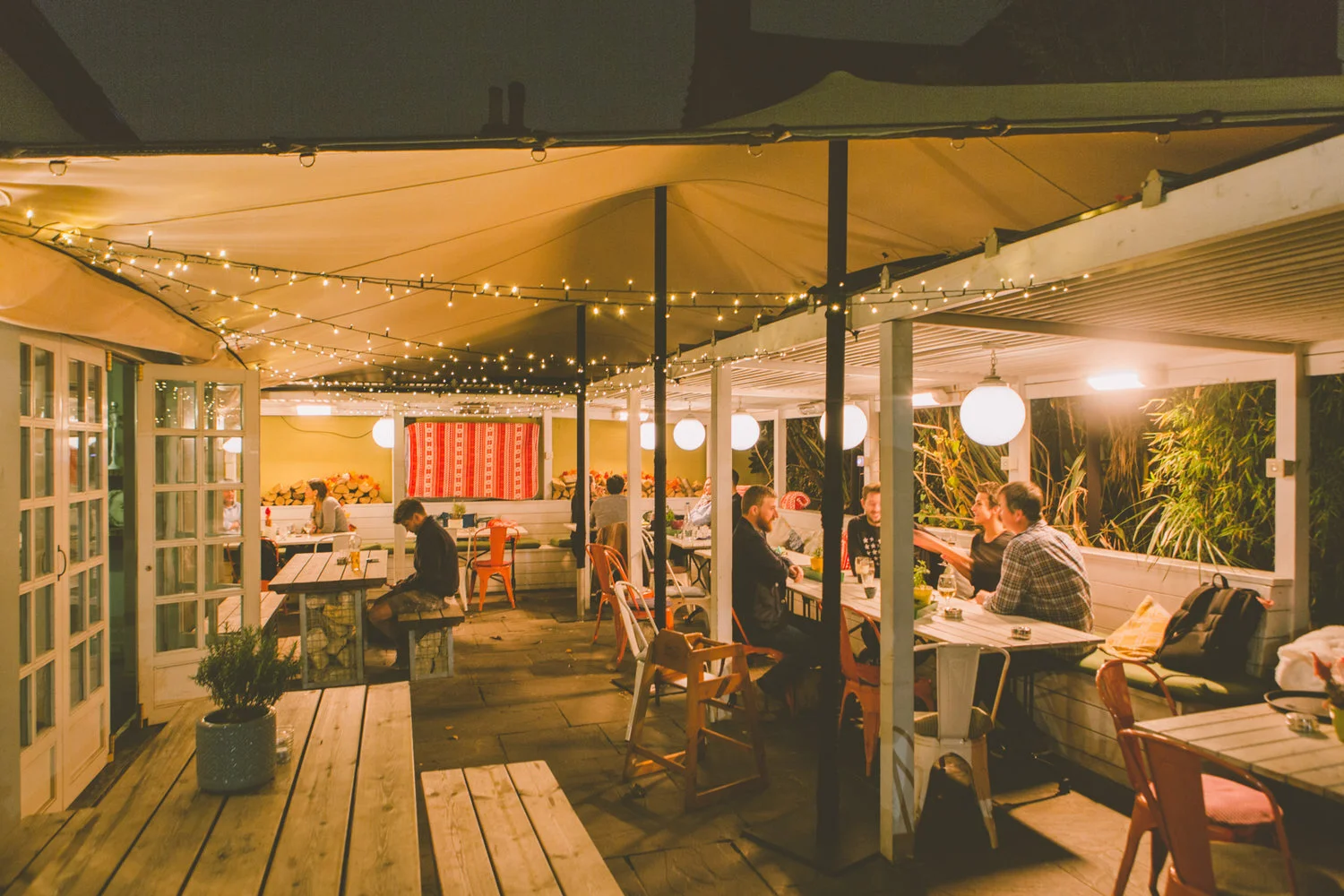 Perfect pub gardens, stretch tent at the jam Tree Clapham