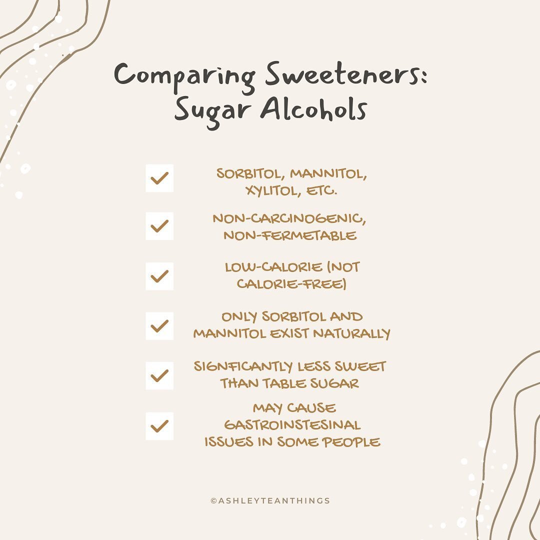 Last post about #sweeteners for the second week of #NationalNutritionMonth ! Today I&rsquo;m talking about some less-come sweeteners you many use. Just a reminder that you should use whatever kind of sweetener you like, but I like providing this info
