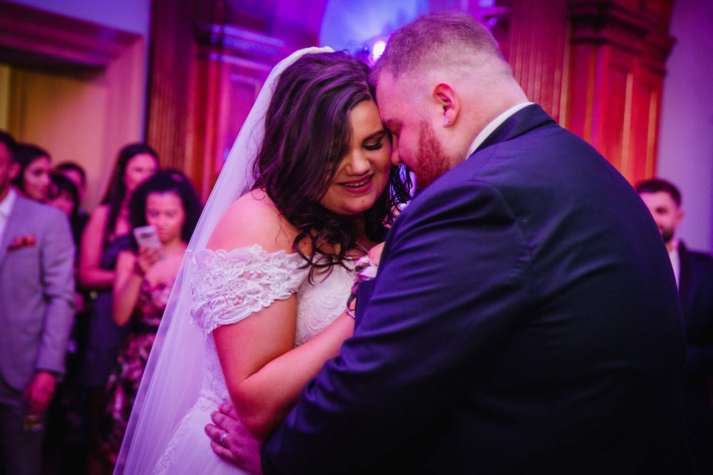 bride and groom sharing intimate moment during first dance