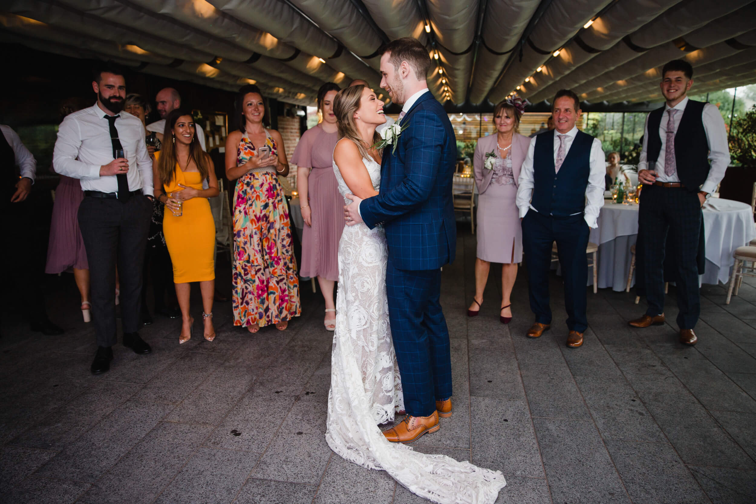 newlyweds first dance after wedding ceremony at The Colony HQ