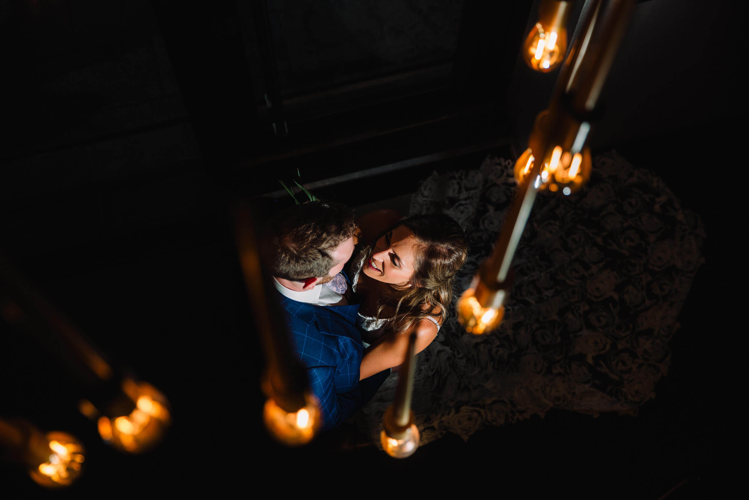 photograph showing dependency of newlyweds in foyer of the headquarters