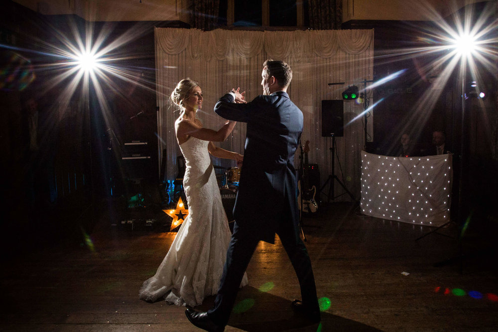 bride and groom first dance photograph at chateau rhianfa