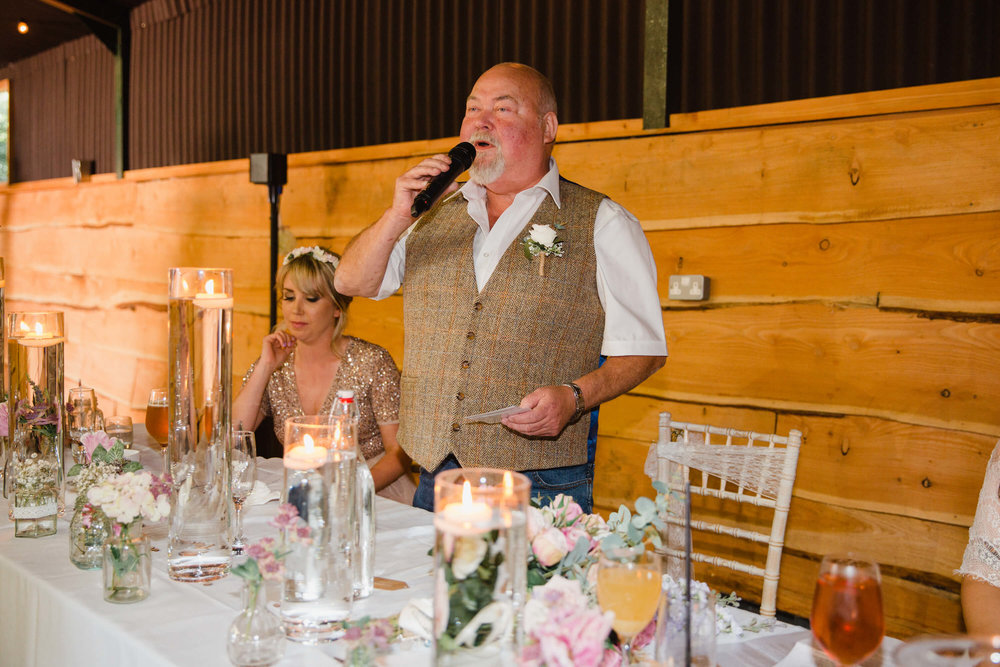 father of bride giving speech