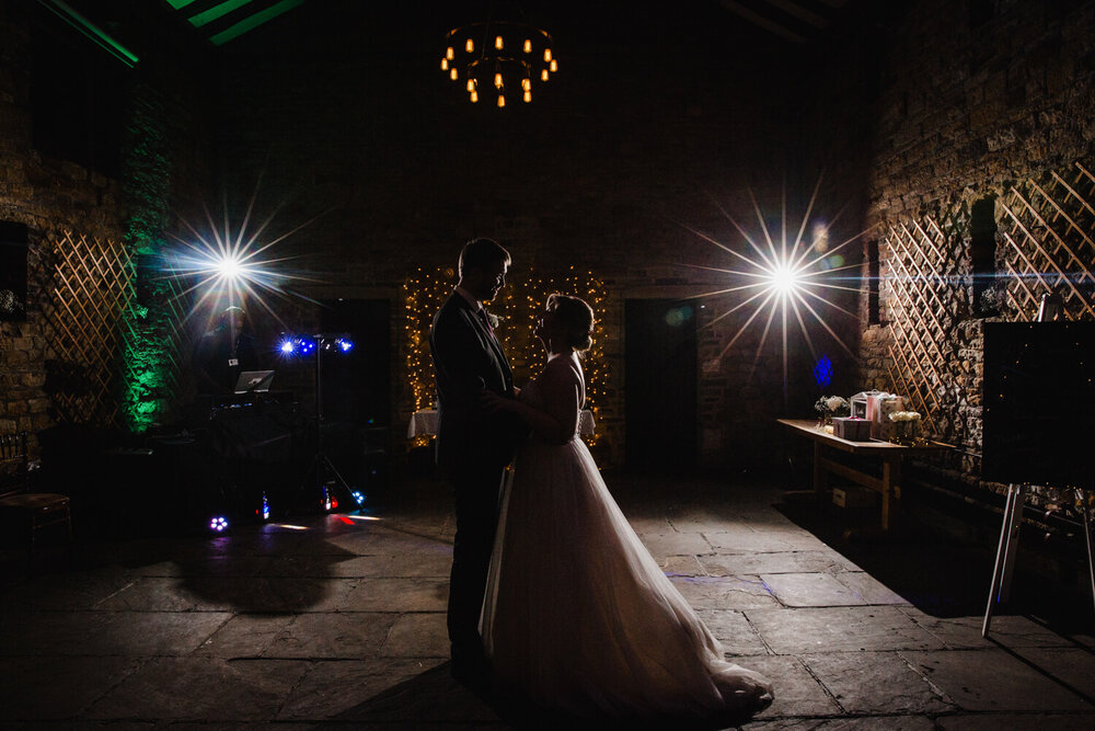 first dance of bride and groom at oakwell hall