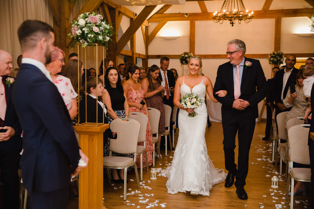 Emma makes her entrance through barn door