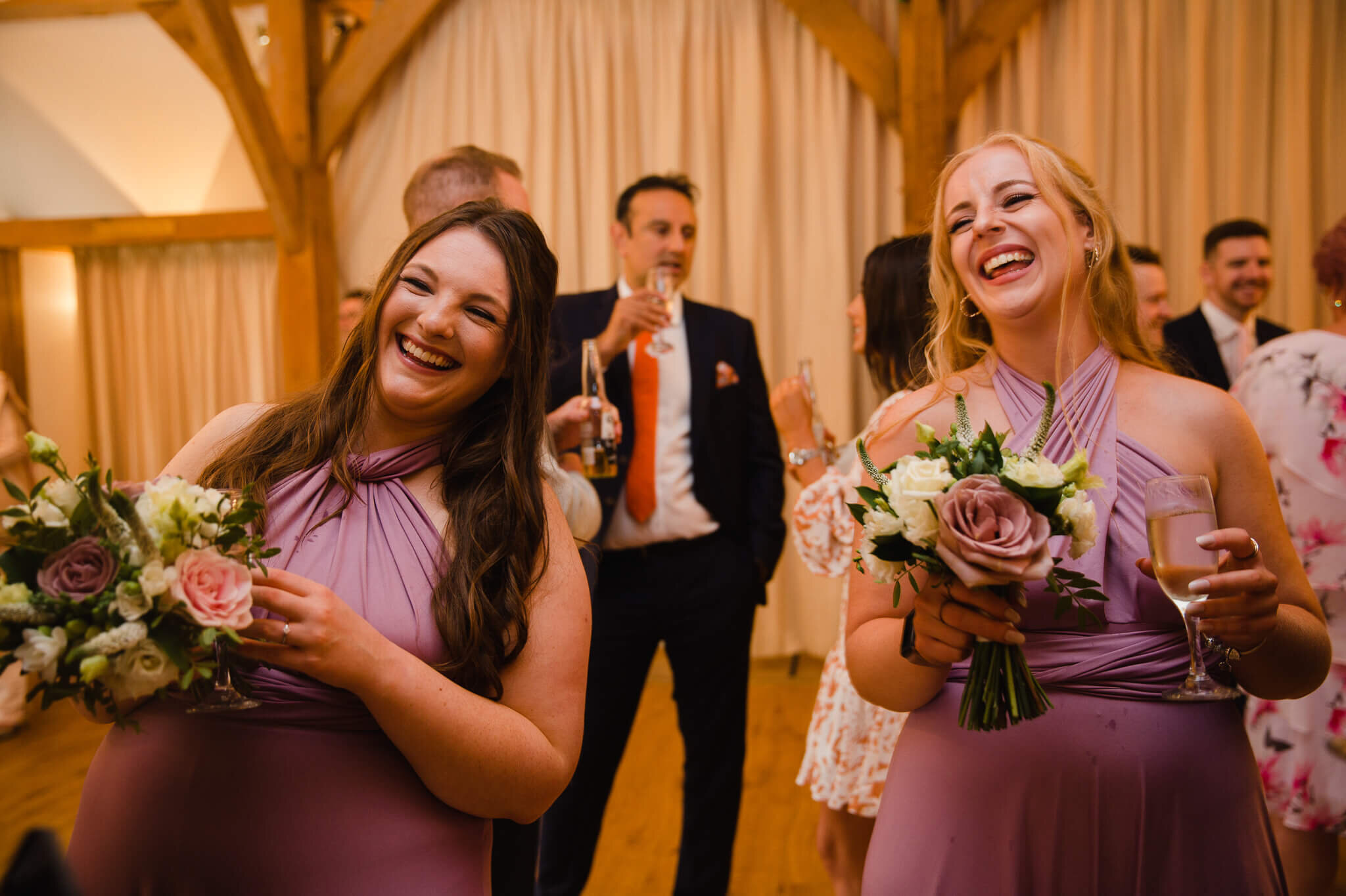 bridesmaids laughing at the bar prices