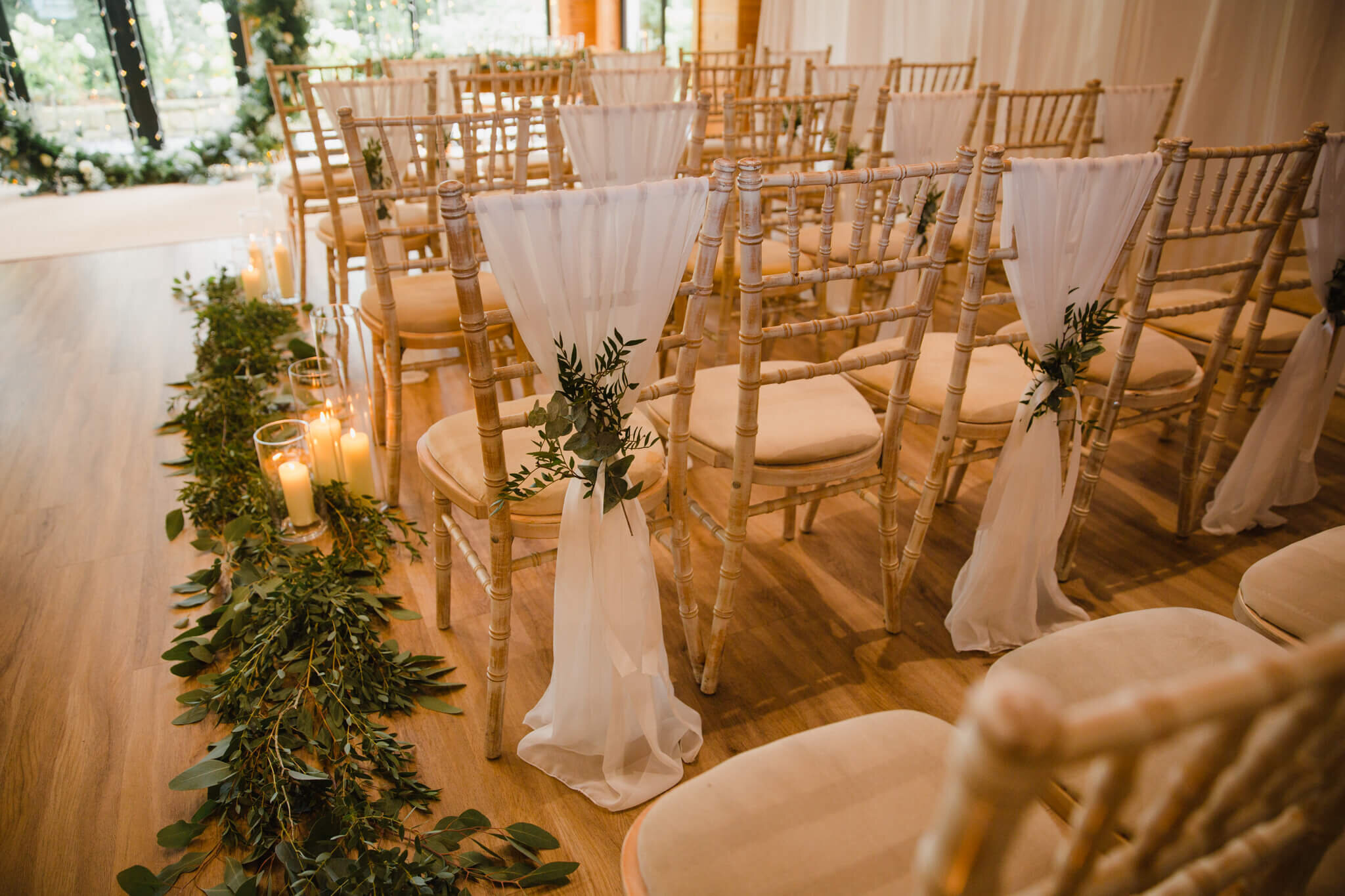 floral dressed aisle