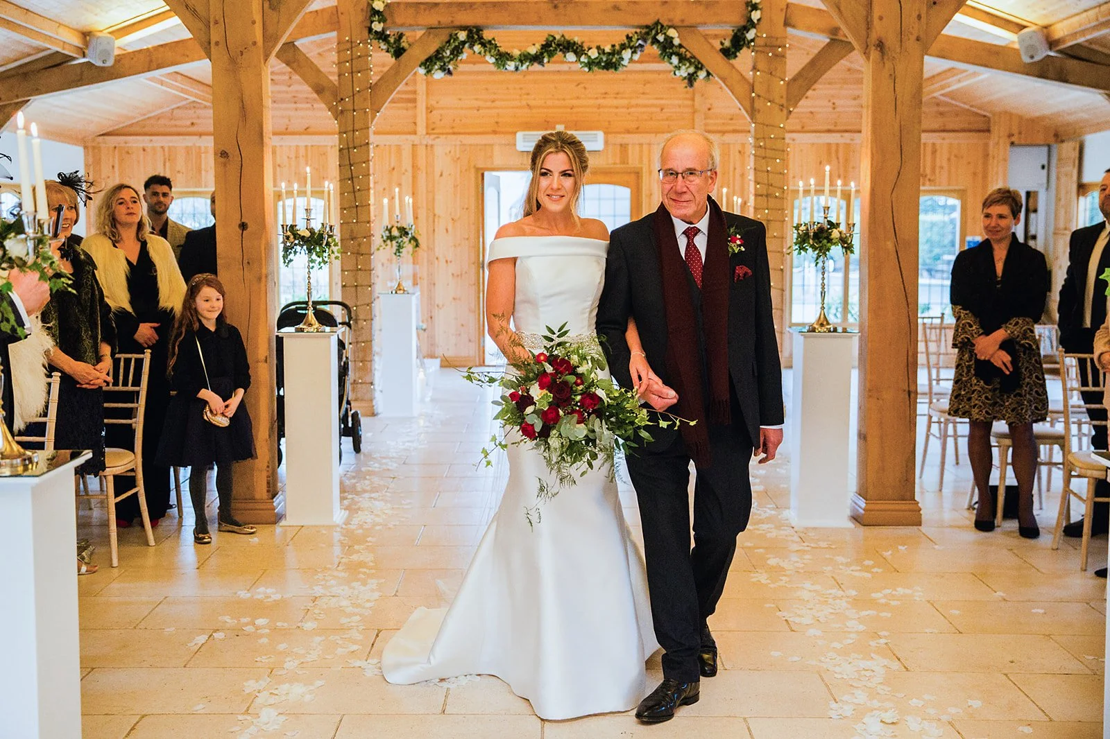 colshaw-hall-wedding-photography-bride-walking-down-aisle-father.jpg