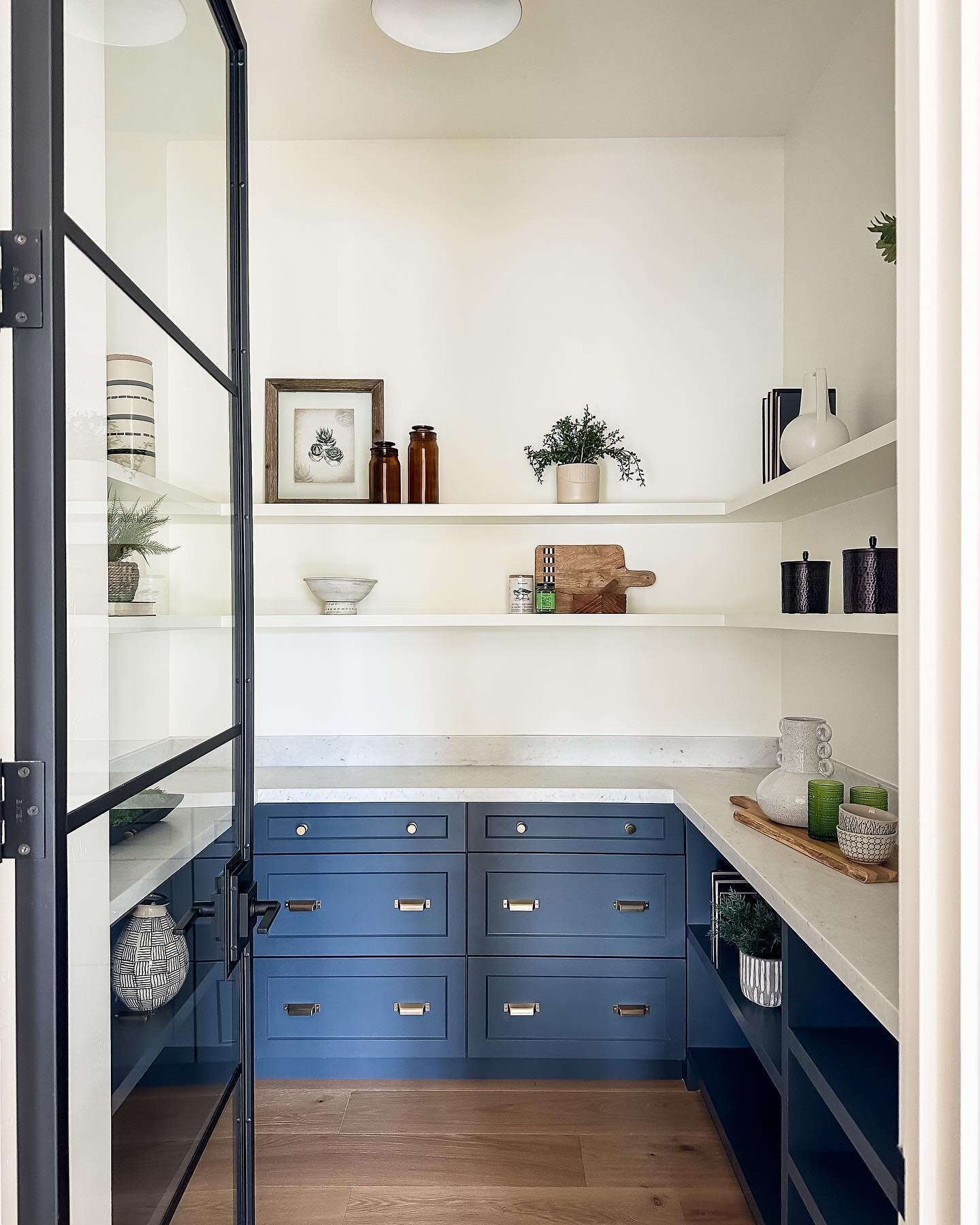 Pantry views. 🫶🏼 My absolute favorite part about this is the glass + metal door by @rusticahardware &hellip; I know you only get a small glimpse but she is perfect! 

(Styling by others)