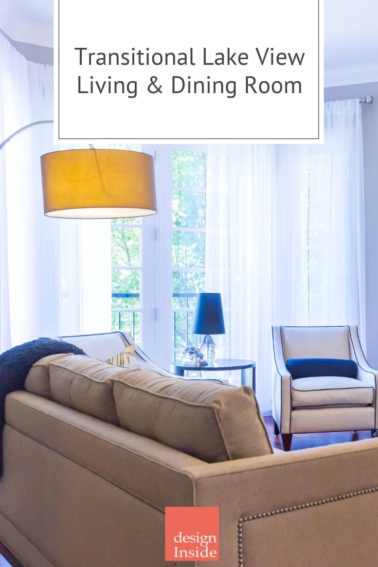 living and dining on Transitional Lake View Living Dining Room Design Inside