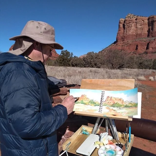 Live action sedona, az. 
#pleinair # sacredspace #vortex #watercolor #blueskies #creativeforce #creativeflow #art