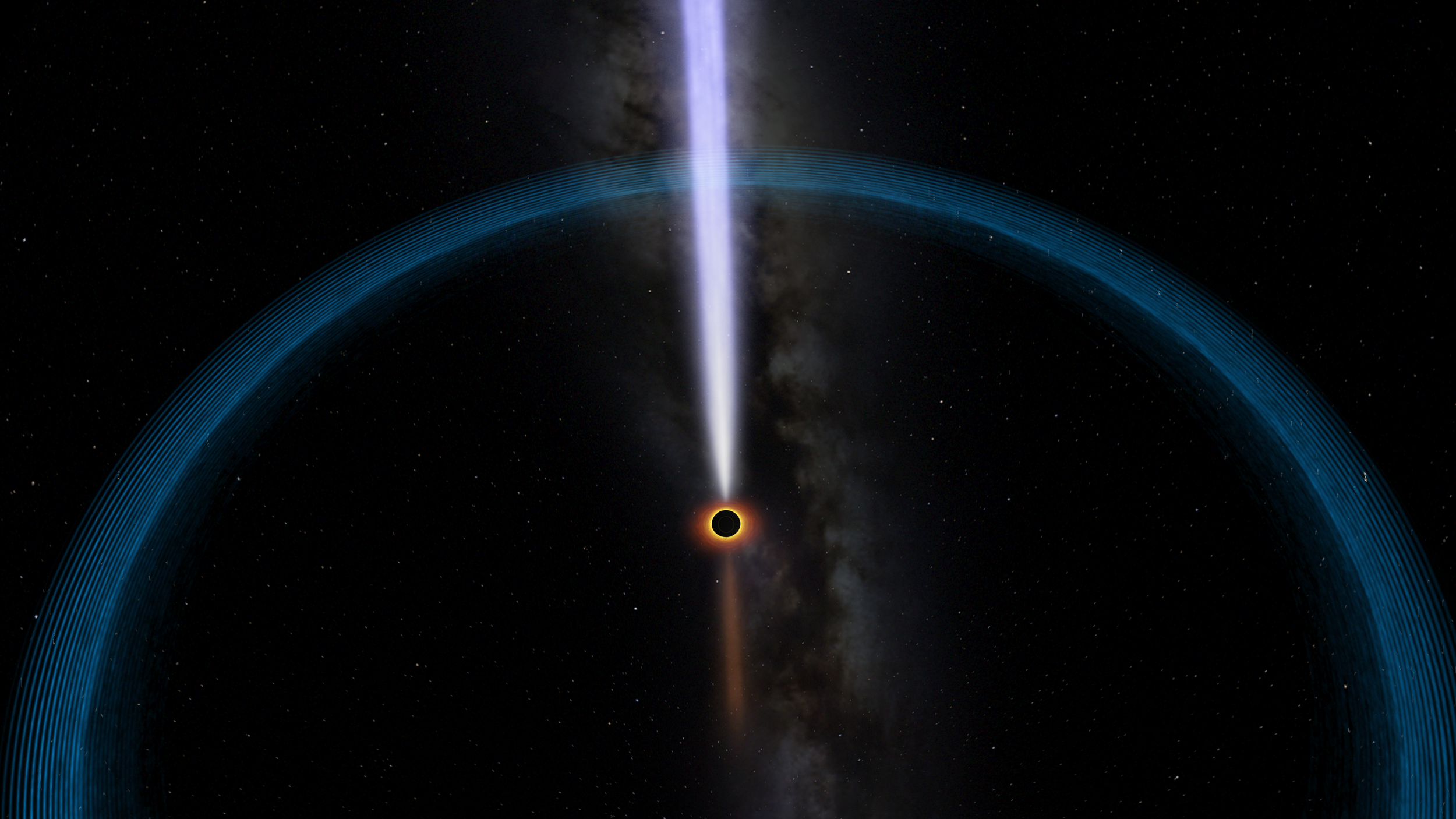 Scene from Black Hole Symphony; Credit: Charles Hayden Planetarium, Museum of Science, Boston