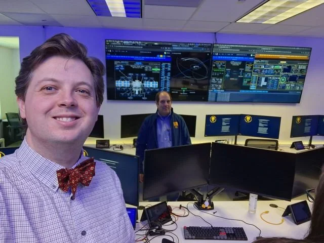 David Ibbett at Berkeley Space Science Laboratory's Mission Control, Berkeley CA