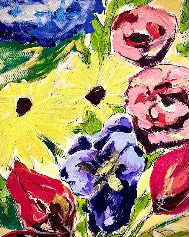 Sometimes, if you ask nicely, I&rsquo;ll paint you a few flowers 💐
.
.
.
.
#wip #wipart #commissionedart #commission #artwork #floralartwork #floralart #paintedflowers #painting #acryliconcanvas #artistsoninstagram #artist #fineartist #paintersofins