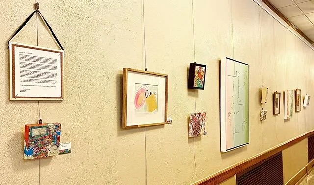My artwork is up for the next couple of months @ursulineacademyde ! Knowing I walked these halls as a teenager, not realizing what life would look like 20 years later, was a bit surreal. Seeing the young women pass by and overhearing their admiration