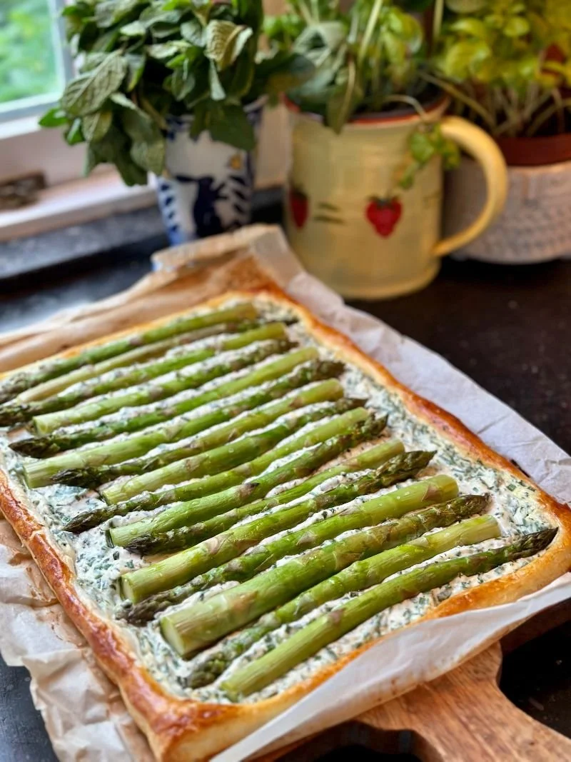 Aspergetaart met ricotta