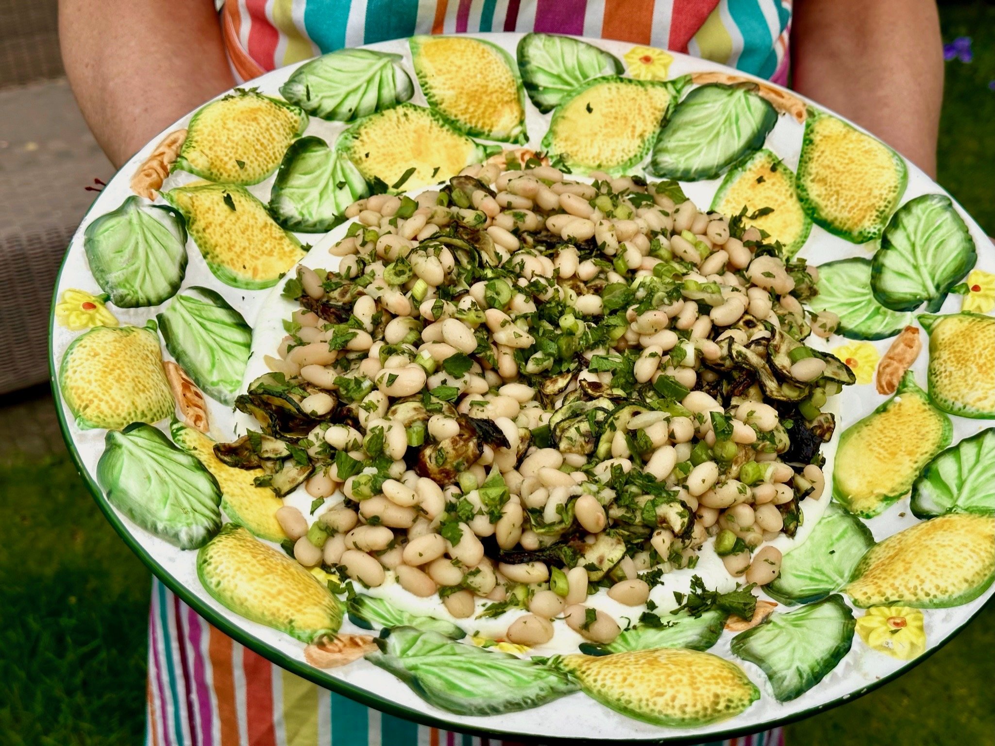 Bonensalade met fetacrème en munt