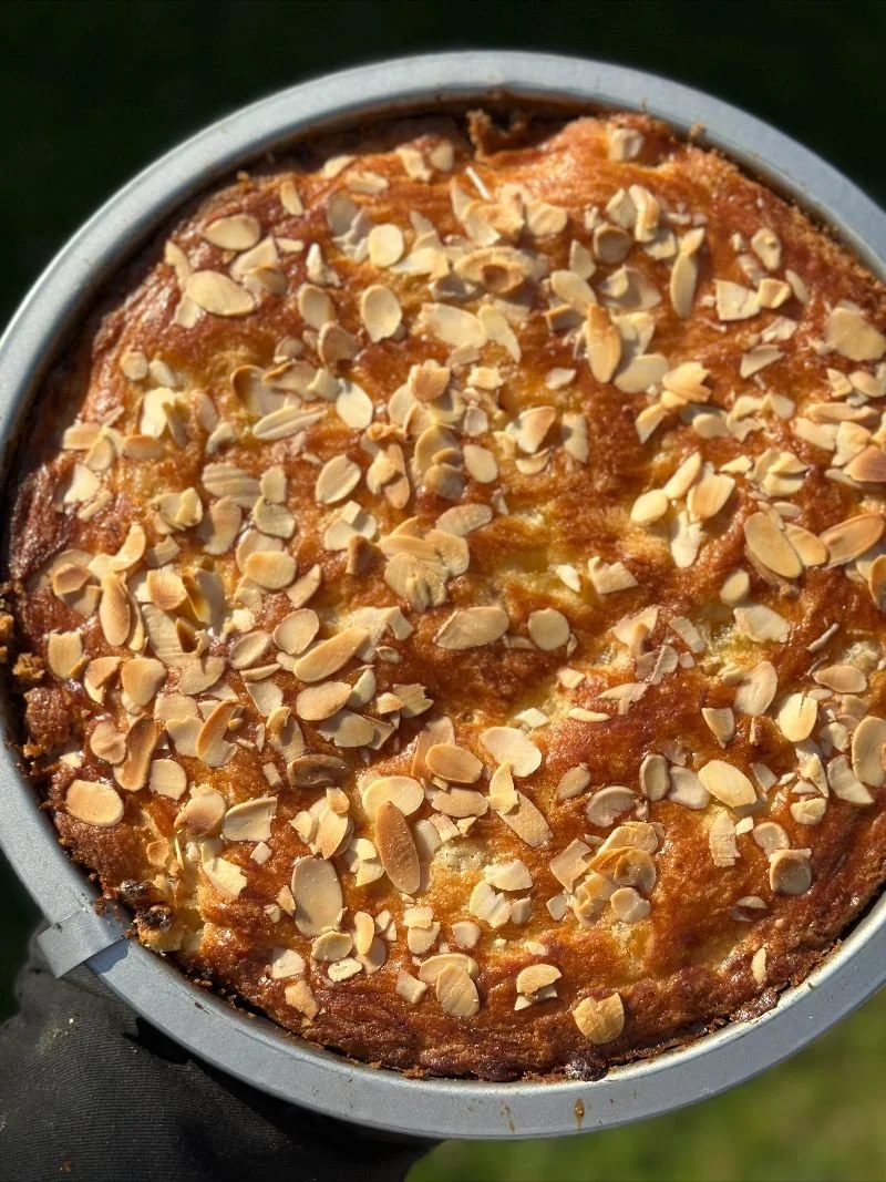 Gevulde boterkoek met abrikozen en gember