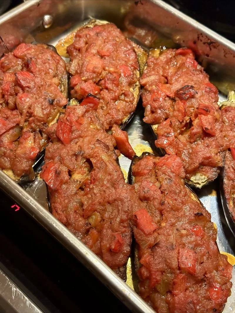 Gevulde aubergines uit de oven