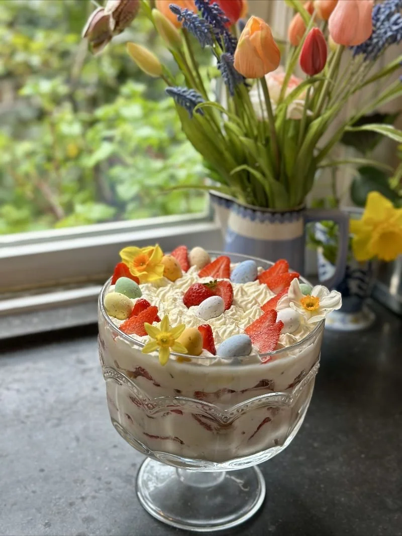 Aardbeien trifle met lemon curd