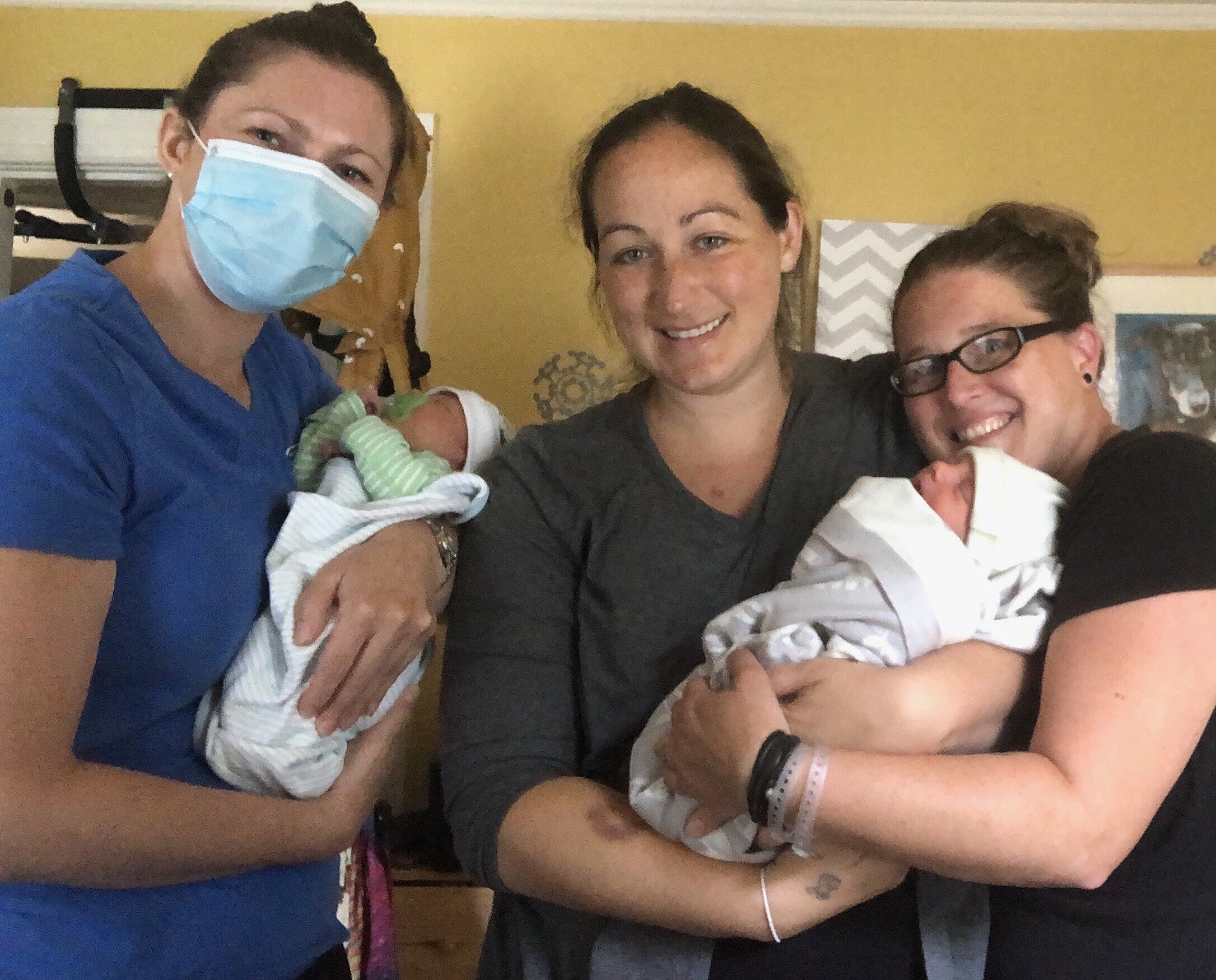 me, jen, annie, and twins with mask.jpg