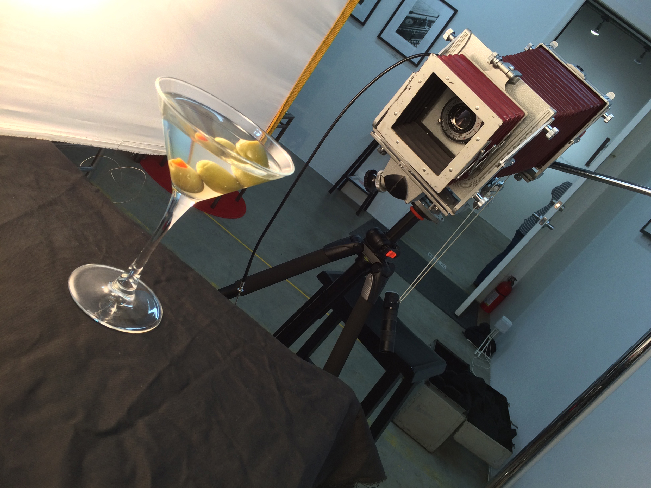  Shooting martini with Graphic View 4x5 camera 