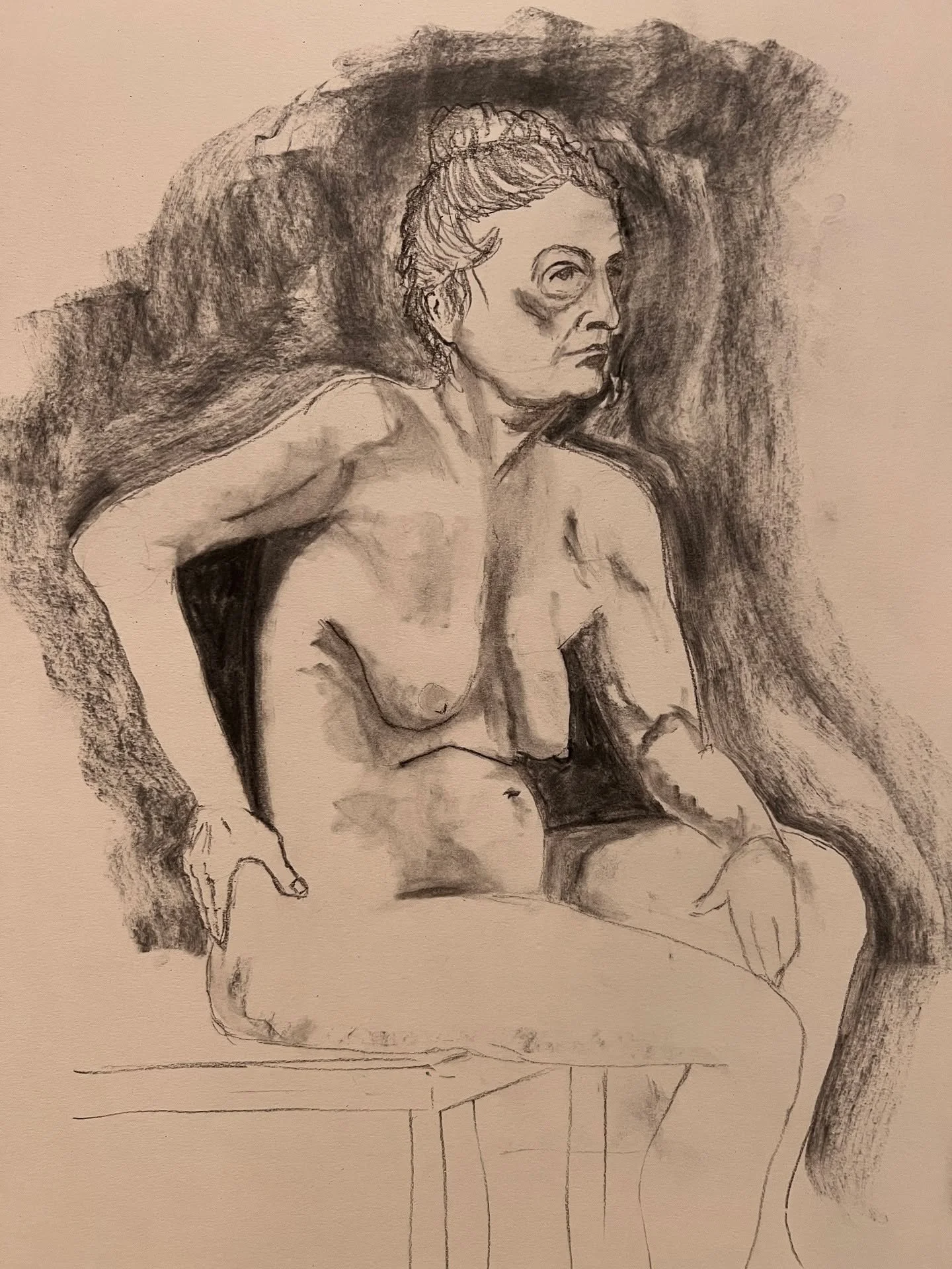 Yesterday I attended a new life drawing workshop at @drawingintheheights at @aurora_chapel. Under the direction of Emily Sloan, the session was thoroughly enjoyable and relaxed. I was, however, a bit rusty in my drawing technique and this is my best 