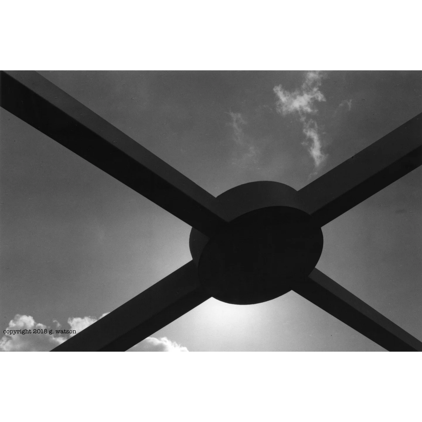 Printed a negative from 2018. "X Marks the Spot" The 4X5 negative from my Speed Graphic exhibited some damage, so some extensive spotting was called for. I was happy how well it turned out. #blackandwhitephotography #filmphotography #photog