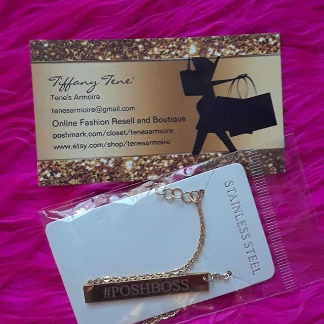 Very pleased with my business cards that I got on #zazzle, and my posh boss necklace that I purchased on #poshmark. On the back of the business cards, it says Poshmark Ambassador-Mentor-Etsy Vintage Reseller-Seller Stylist. Also, I finally can finish
