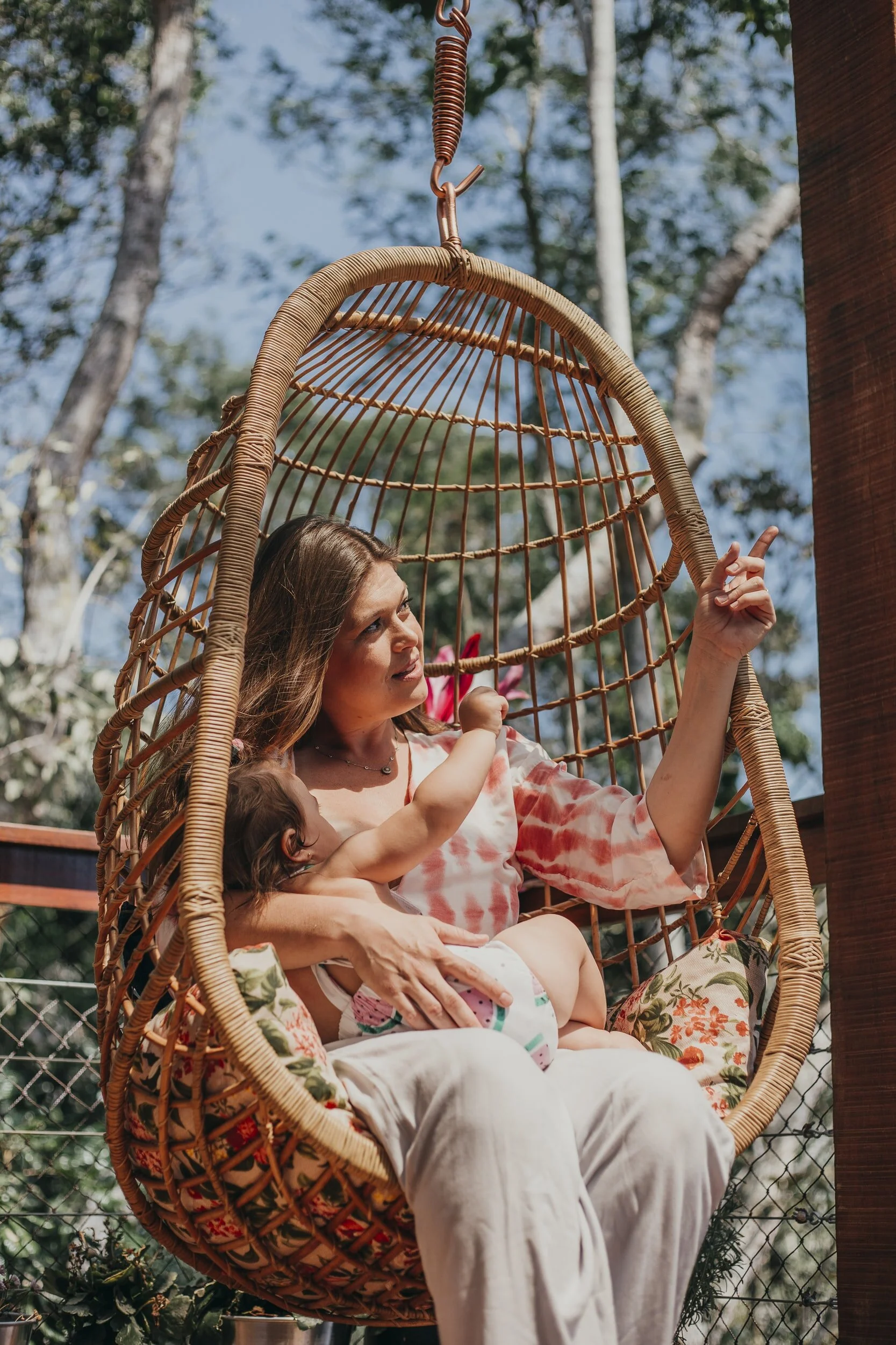 Breastfeeding on a swing
