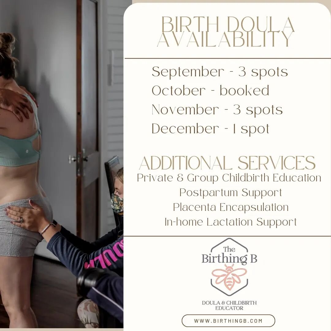 Updated Availability!

🤰🏼If you've recently found out you're expecting, congrats! If you're due in September or later and in search of a doula, let's chat! Please fill out a consultation form on my website and I'll get back to you 🤗

👩&zwj;🏫 Gro