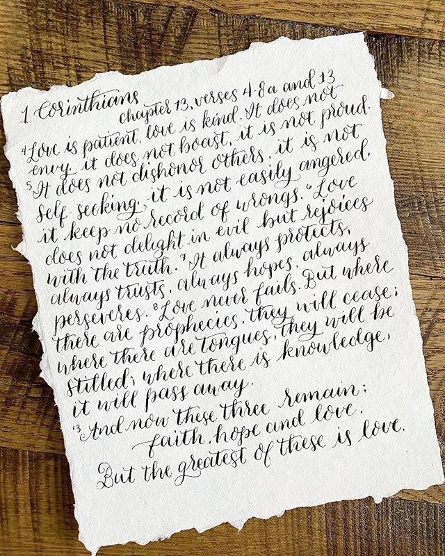 But the greatest of these, is love.
. . .
#handlettering #calligraphy #corinthians #love #wedding