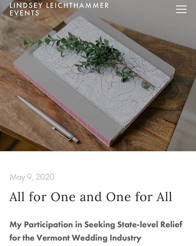 Take a look to see how myself and some fellow colleagues have been actively advocating for the Vermont wedding and event industry by pushing to get support and economic relief on a state-level. Link in bio. #theshowmustgoon
. . .
#weddingindustry #we