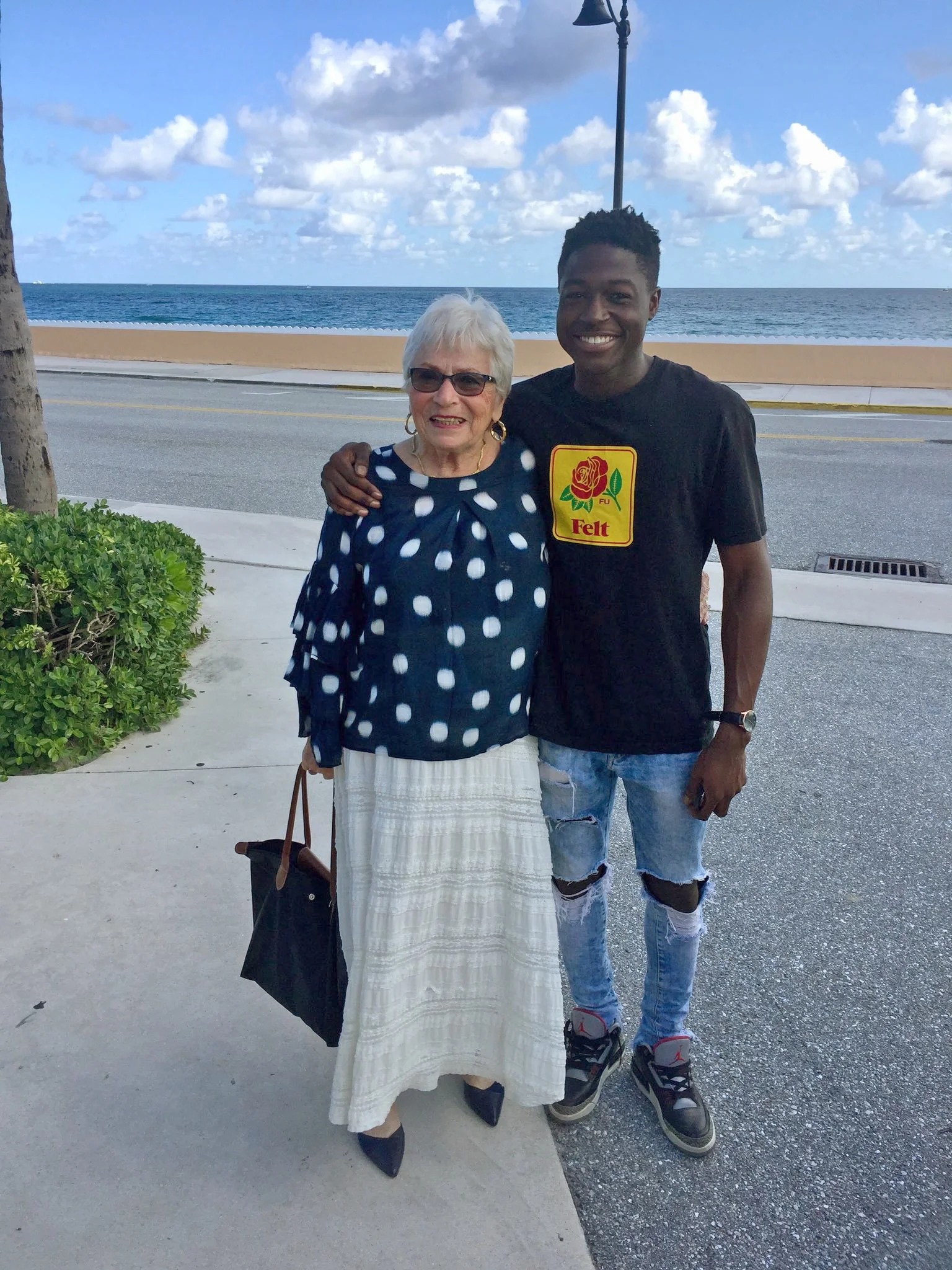 The pair didn’t have much time — just a lunch and a quick tour of Palm Beach. (Photo Rev. Amy Butler)