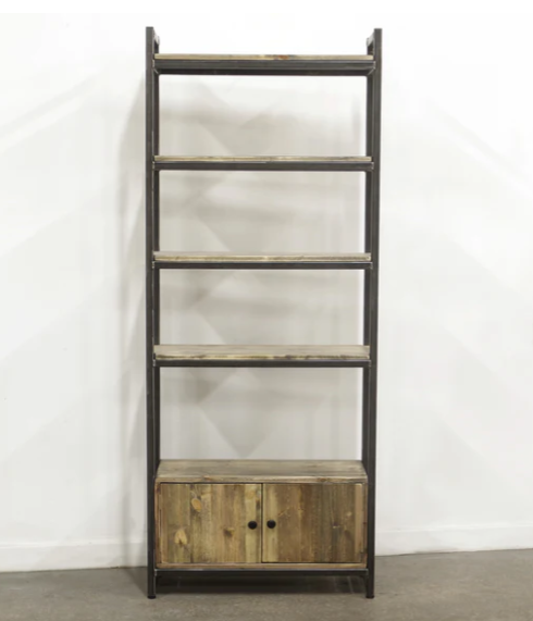 Bookcase No. 1 Cupboard Gunmetal - Pine (2).png