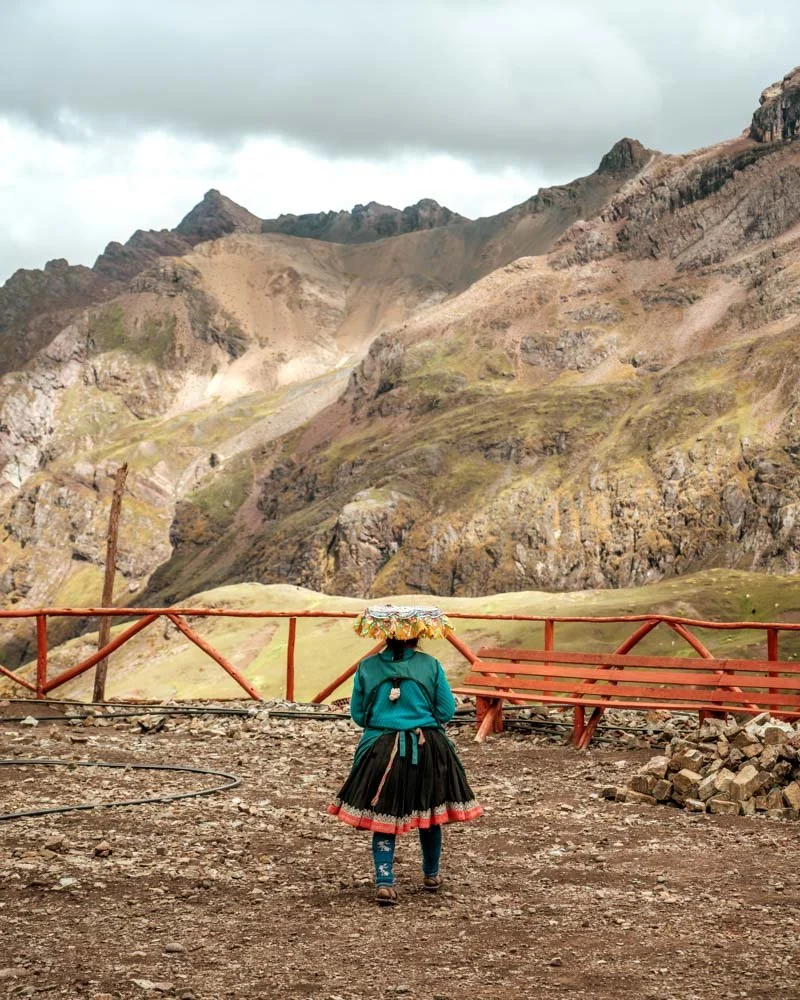 Traditional Quechua outfit on the Rainbow Mountain