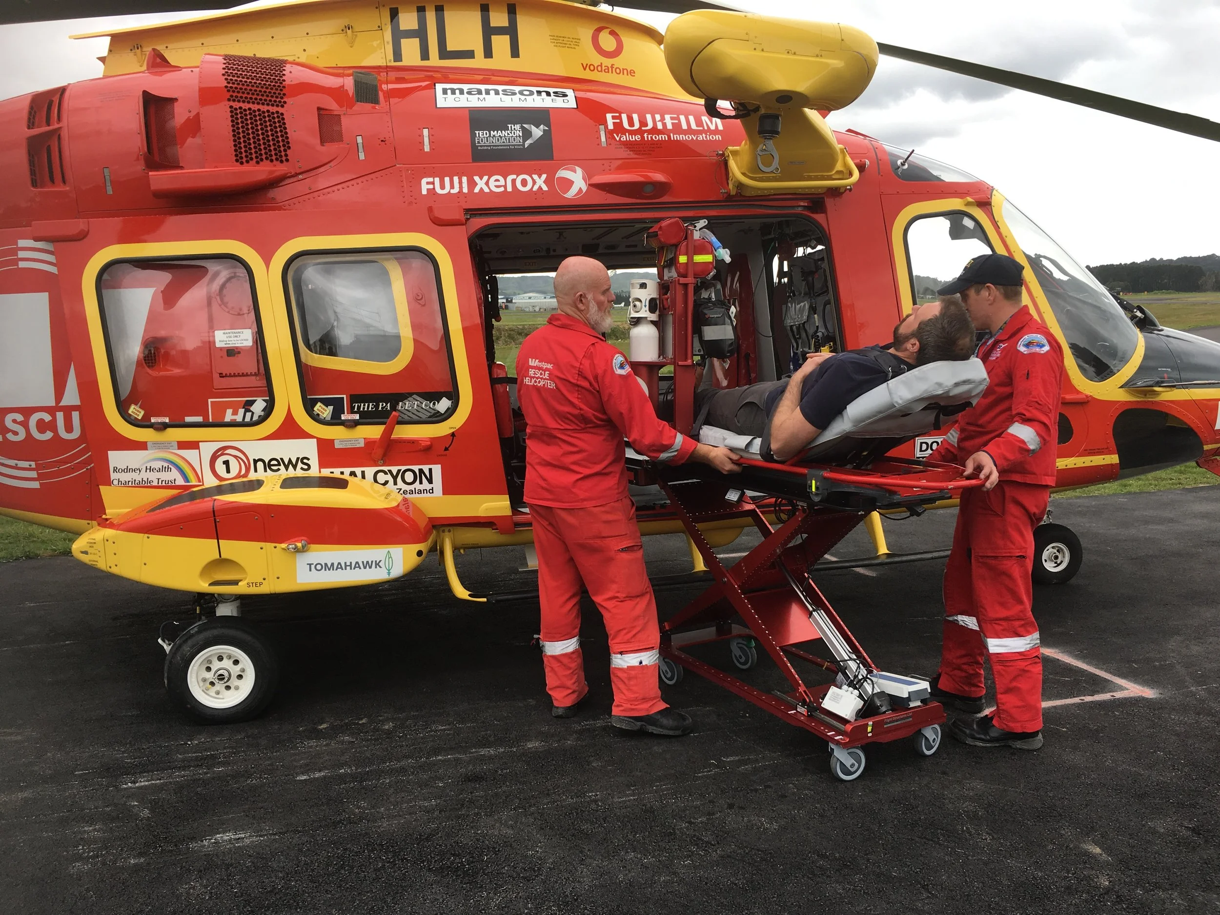THRULS (Rotorcraft Hospital Trolley)   Flight Structures has designed a full Aero Medical fitout for both Westpac Rescue Auckland AW169 aircraft which includes a transportable trolley that works with the RULS system.  With this set up the AW169 is equipped at all times for patient transfers.