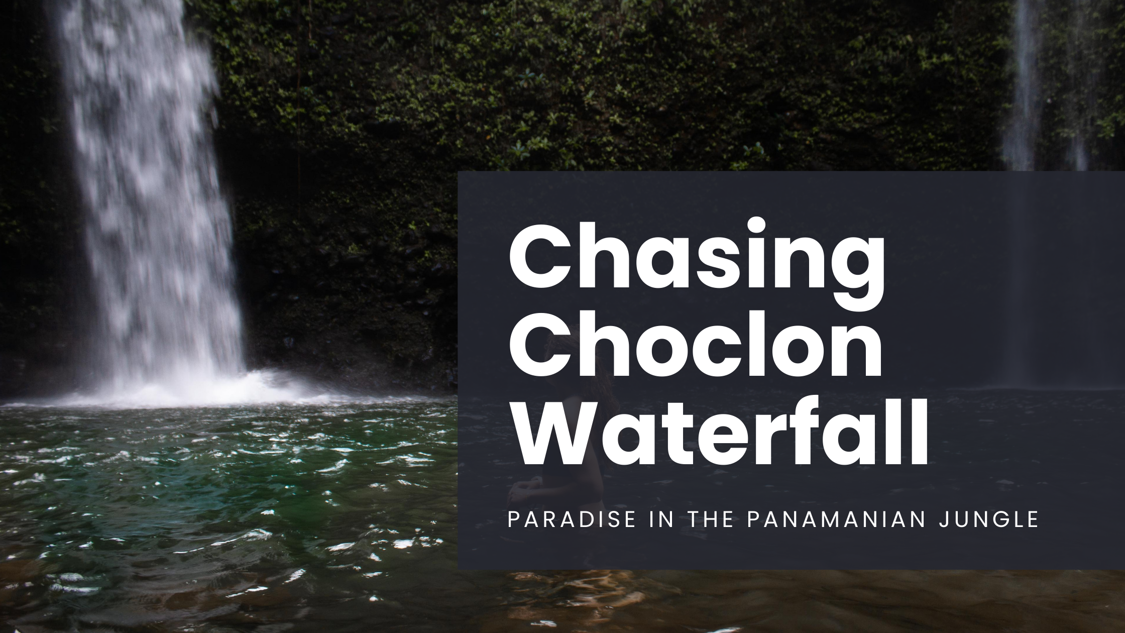 Choclon waterfall, in Boquete, Panama, falls into a swimming hole deep within the jungle