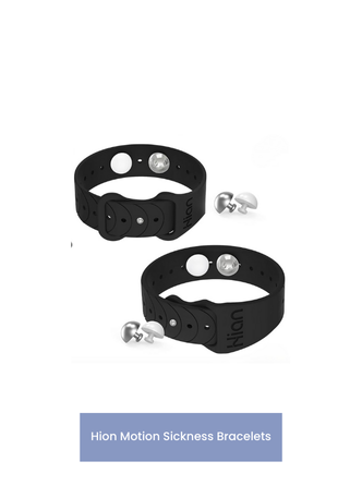 Hion Motion Sickness Bracelets Sea Sickness Wristbands for Motion Sickness/Morning Sickness/Pregnancy Nausea Anti Nausea Wristband Acupressure Nausea Bands Motion Sickness Bands（1Pair Black）