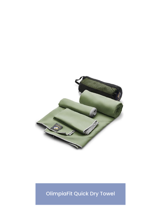 OlimpiaFit Quick Dry Towel - 3 Size Pack of Lightweight Microfiber Travel Towels w/Bag - Fast Drying Towel Set for Camping, Beach, Gym, Backpacking, Sports, Yoga &amp; Swim Use