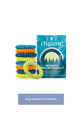 Cliganic 10 Pack Mosquito Repellent Bracelets for Adults &amp; Kids - Natural DEET-Free Bands, Individually Wrapped