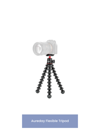 Aureday Phone Tripod, Flexible Tripod for iPhone and Android Cell Phone, Come with Wireless Remote and Clip for Video Recording/Vlogging/Selfie