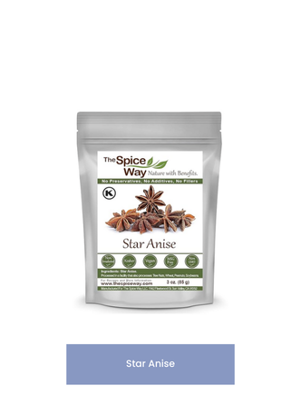 The Spice Way Star Anise - whole star anise (3 oz) great for baking and tea